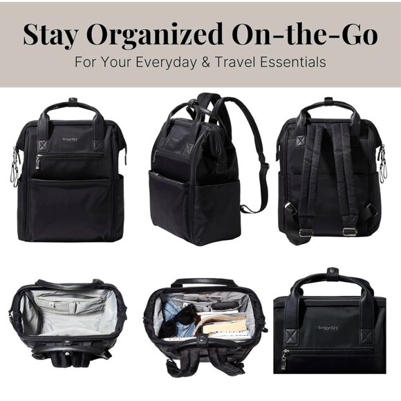 Baggallini Soho Backpack Women's Laptop Backpack Travel Bag Black - Picture 10 of 11